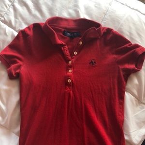 RED AÉROPOSTALE SMALL COLLARED SHIRT